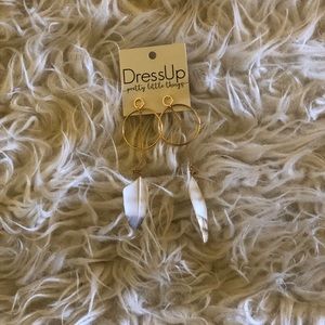 Gold feather earrings